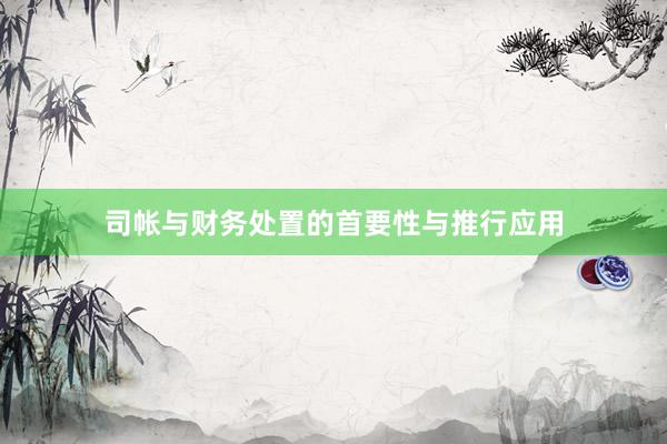 司帐与财务处置的首要性与推行应用