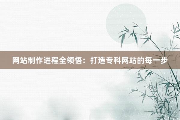 网站制作进程全领悟：打造专科网站的每一步