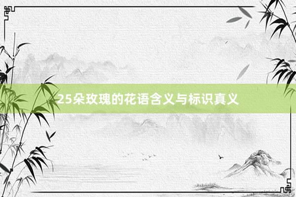 25朵玫瑰的花语含义与标识真义